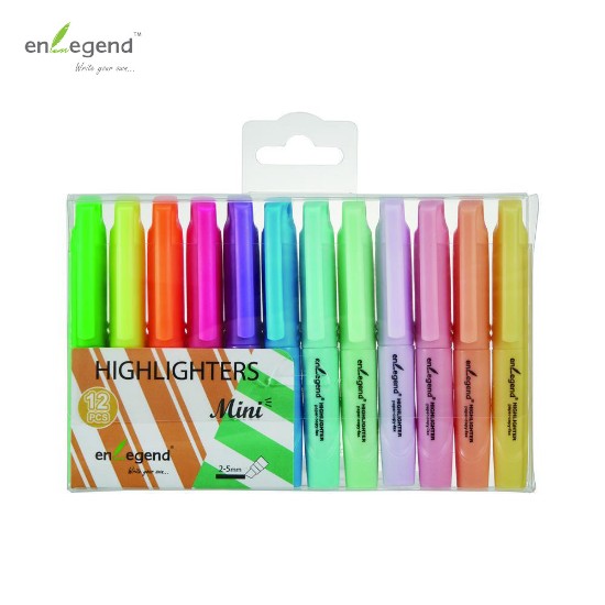 Picture of 12 mini highlighters neon/pastel PET