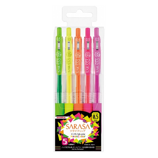 Εικόνα της 5 Gel Sarasa Clip Neon 0,5 - Mix Στυλό