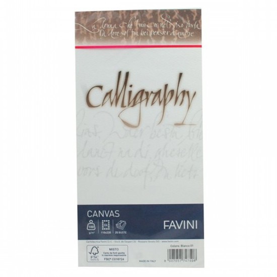 Picture of Envelopes (25) 11x22 100g White (01) Calligraphy Canvas