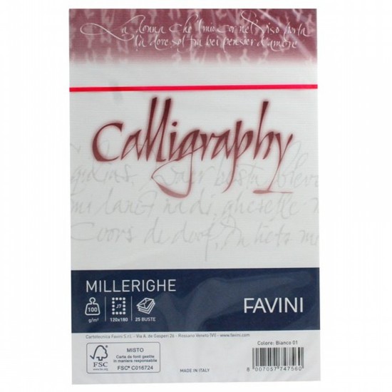Εικόνα της Φάκελοι (25) 12x18 100g Λευκοί (01) Calligraphy Millerighe