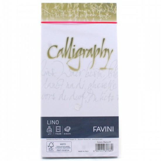 Εικόνα της Φάκελοι (25) 11x22 120g Λευκοί (01) Calligraphy Linen