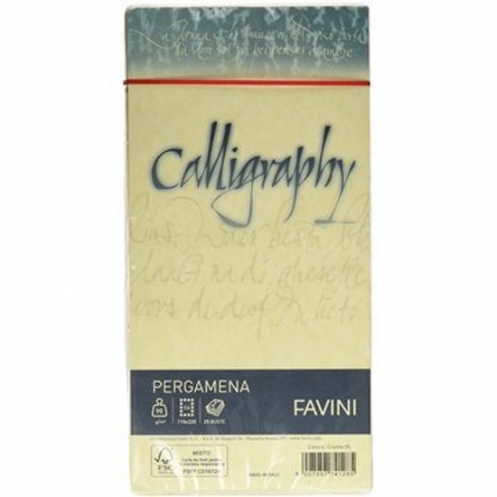 Εικόνα της Φάκελοι (25) 11x22 90g Κρέμ (05) Calligraphy Pergamena