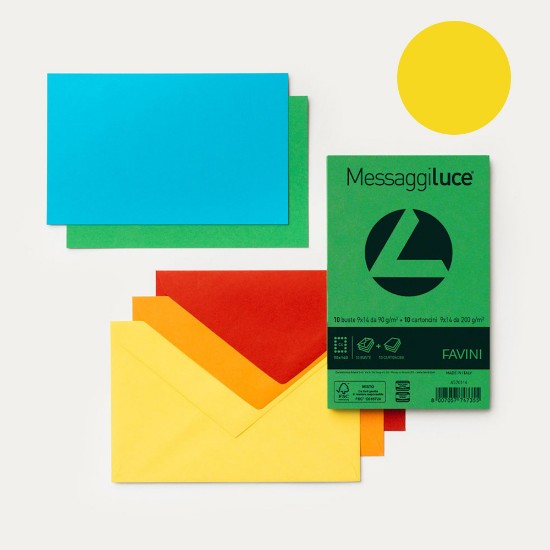 Picture of Envelopes (10) 9x14 90g + Cards (10) 200g Sunny Yellow (53) MESSAGGI