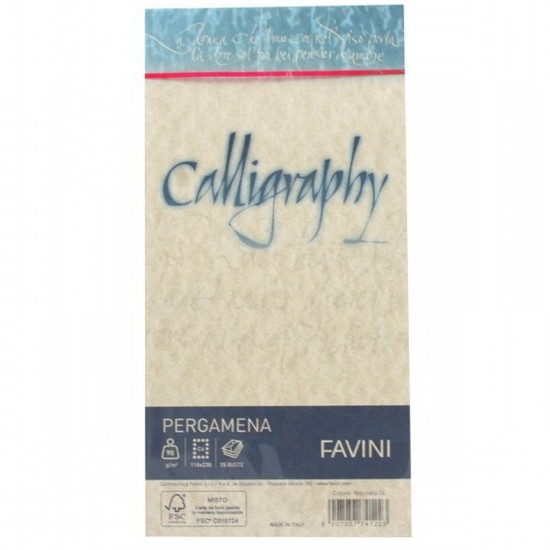 Εικόνα της Φάκελοι (25) 11x22 90g Φουντουκί (04) Calligraphy Pergamena