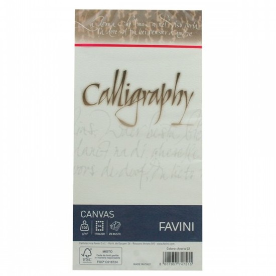 Εικόνα της Φάκελοι (25) 11x22 100g Ελεφαντόδοντο (02) Calligraphy Canvas