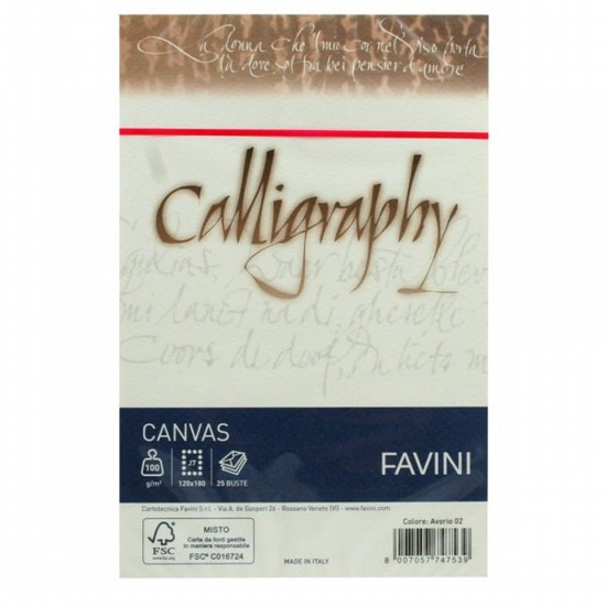 Εικόνα της Φάκελοι (25) 12x18 100g Ελεφαντόδοντο (02) Calligraphy Canvas