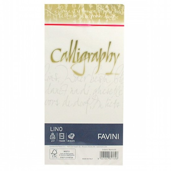 Picture of Envelopes (25) 11x22 120g Ivory (02) Calligraphy Linen