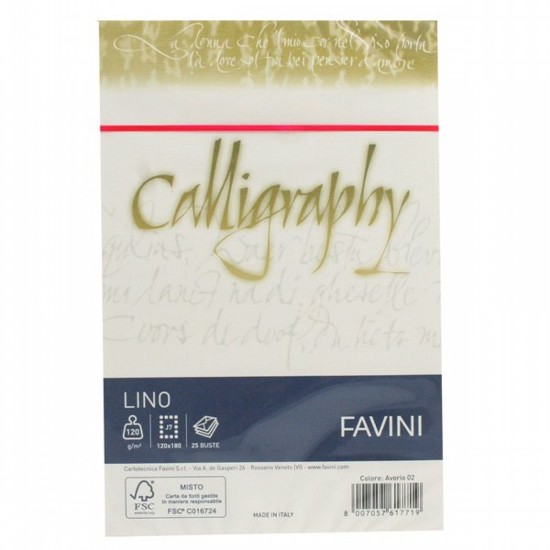 Picture of Envelopes (25) 12x18 120g Ivory (02) Calligraphy Linen
