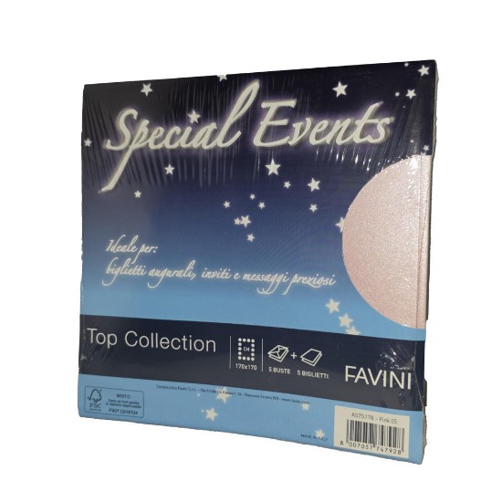 Εικόνα της Φάκελοι (5) 17x17 120g + Κάρτες (5) 250g Ροζ (05) Special Events