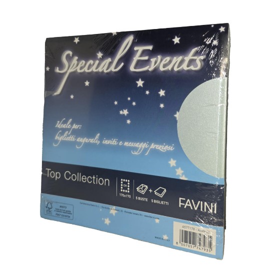 Picture of Envelopes (5) 17x17 120g + Cards (5) 250g Light Blueι (02) Special Events