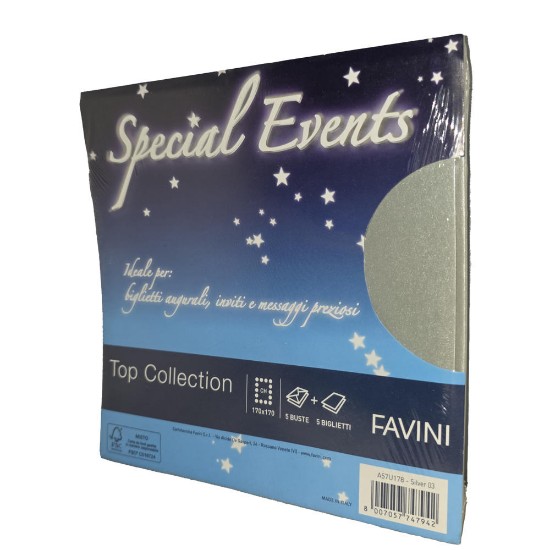 Picture of Envelopes (5) 17x17 120g + Cards (5) 250g Silver (03) Special Events