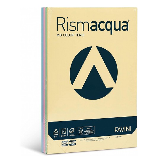 Εικόνα της Φύλλα (125) A4 200g MIX 8 Απαλών RISMACQUA