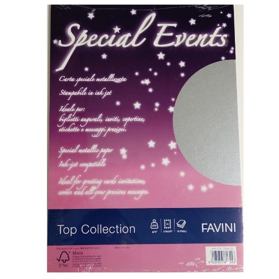 Εικόνα της Φύλλα (10) Α4 250g Ασημί (03) Special Events