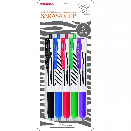 Εικόνα της 5 Gel Sarasa Clip Zebra Stripes 0,7 - Mix Στυλό