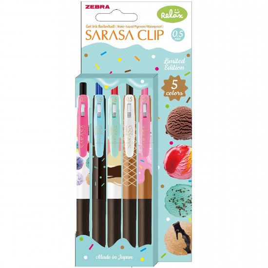 Picture of 5 Gel Pens Sarasa Clip Ice Cream 0.5 - Mix