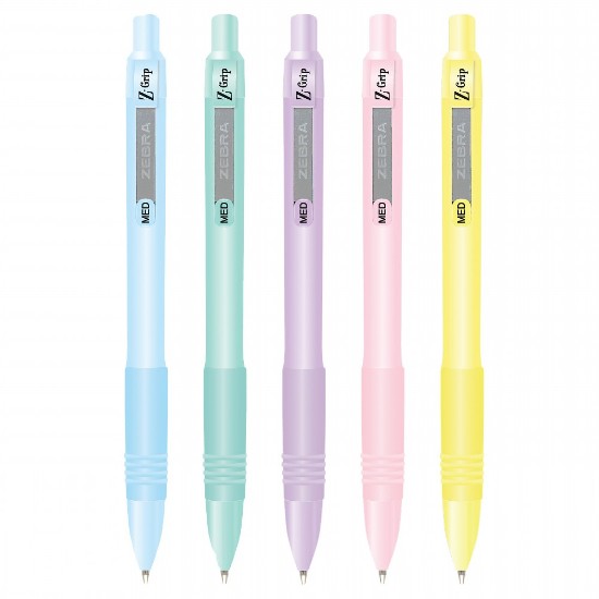 Picture of 5 Ball Pens Z-Grip Pastel 1.0mm Mix - blue writing